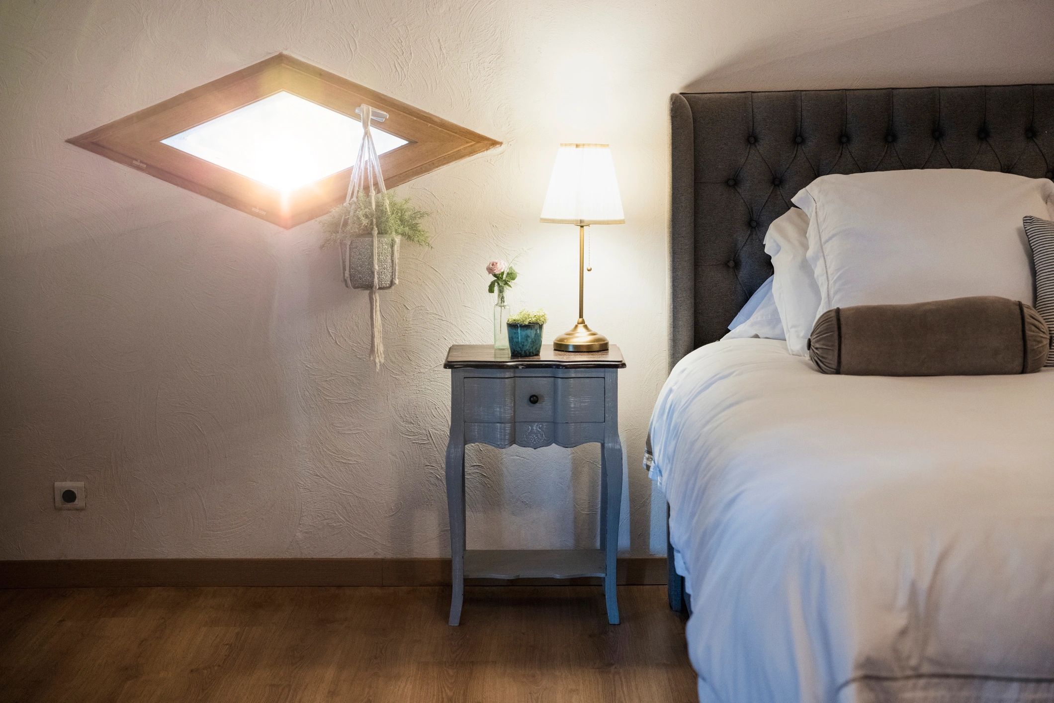 Modern bedroom with morning light for a calm sleep routine