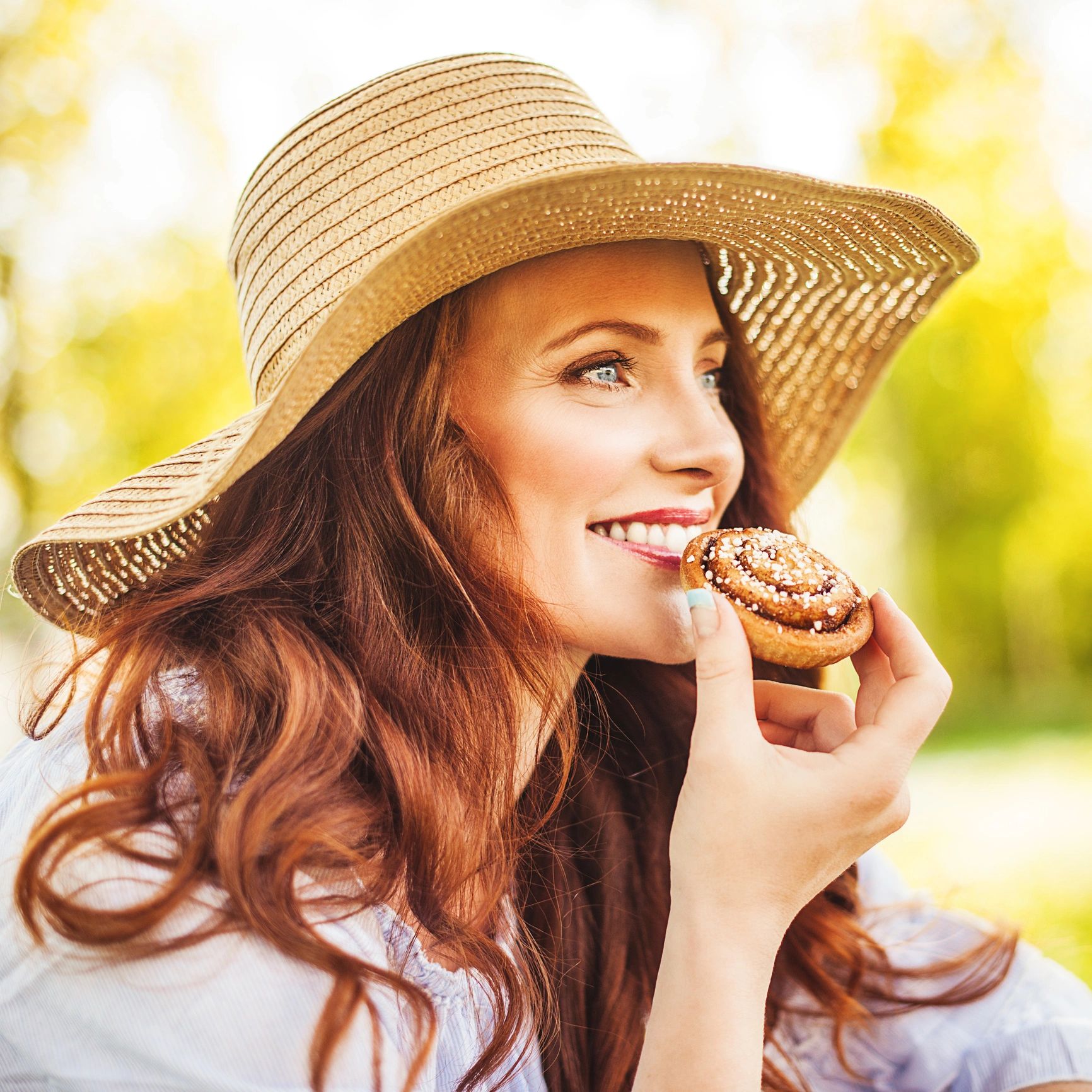 Person in summer hat portrait