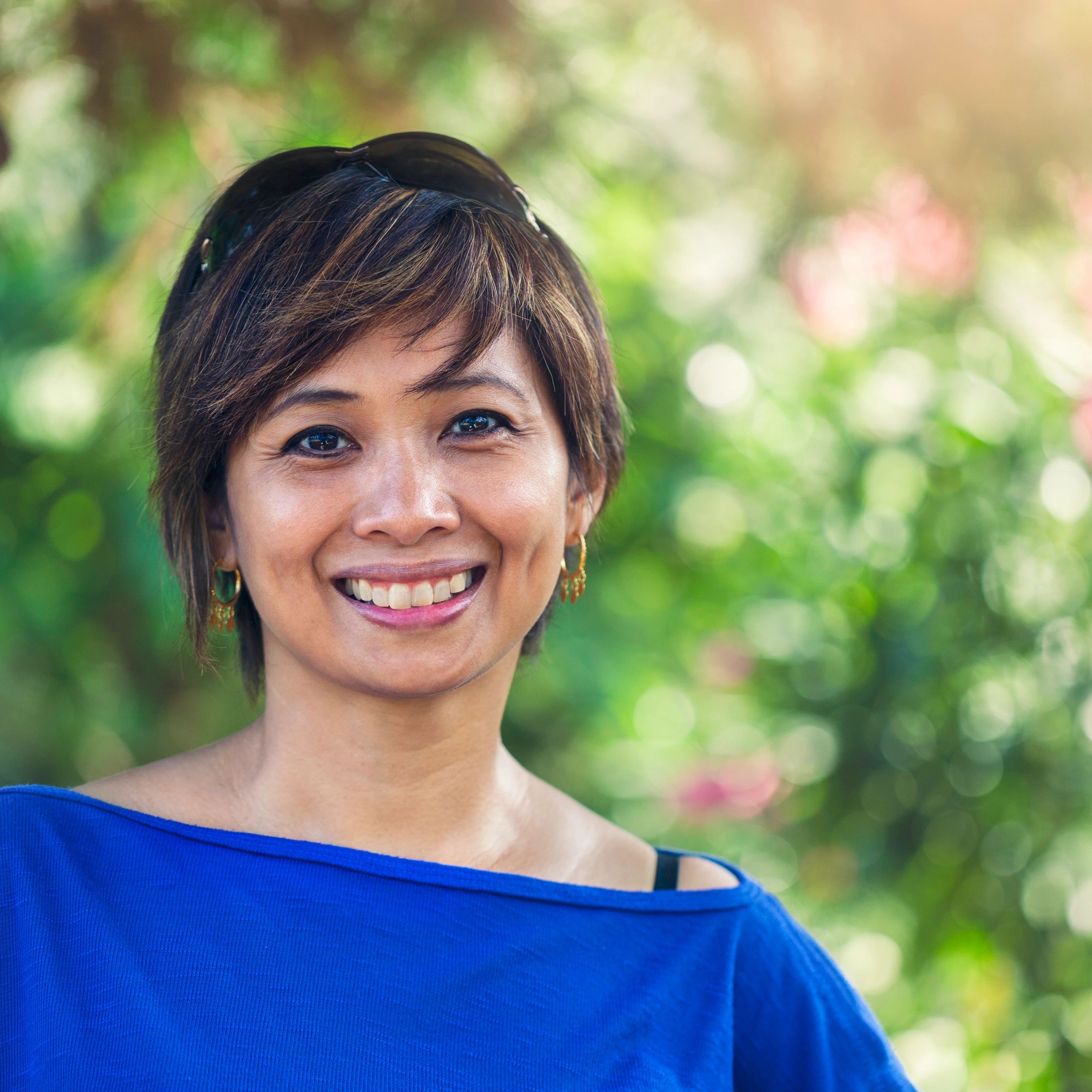 Smiling woman outdoors portrait